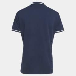 Pre Owned Dior Homme Blue Pique Polo T-Shirt XXL