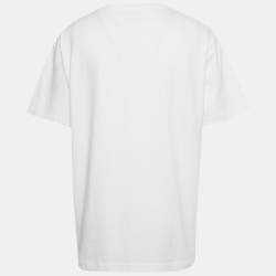 Pre Owned Dior Homme White CD Icon Embroidered Jersey T-Shirt XL