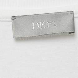 Pre Owned Dior Homme White CD Icon Embroidered Jersey T-Shirt XL