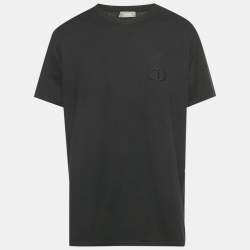 Pre Owned Dior Homme Black CD Icon Embroidered Cotton T-Shirt XXL