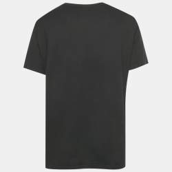 Pre Owned Dior Homme Black CD Icon Embroidered Cotton T-Shirt XXL