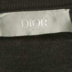 Pre Owned Dior Homme Black CD Icon Embroidered Cotton T-Shirt XXL