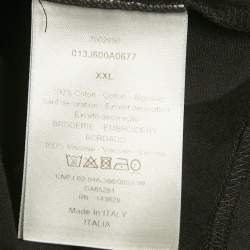 Pre Owned Dior Homme Black CD Icon Embroidered Cotton T-Shirt XXL