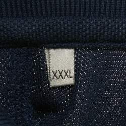 Pre Owned Dior Homme Blue CD Embroidered Pique Polo T-Shirt XXXL