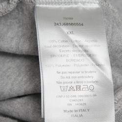 Pre Owned Dior Homme Grey Embroidered Cotton Jersey T-Shirt XXL