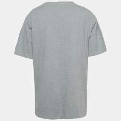 Pre Owned Dior Homme Grey Embroidered Cotton Jersey T-Shirt XXL