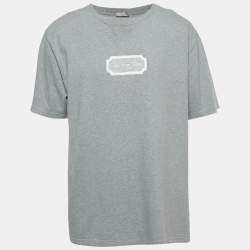 Pre Owned Dior Homme Grey Embroidered Cotton Jersey T-Shirt XXL