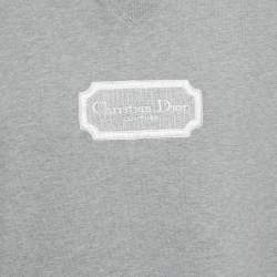 Pre Owned Dior Homme Grey Embroidered Cotton Jersey T-Shirt XXL