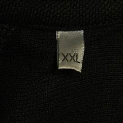 Pre Owned Dior Homme Black CD Embroidered Pique Polo T-Shirt XXL