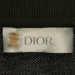 Pre Owned Dior Homme Black CD Embroidered Pique Polo T-Shirt XXL