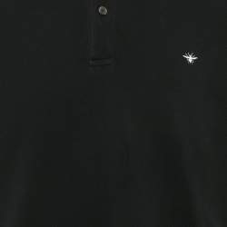 Pre Owned Dior Homme Black Bee Embroidered Pique Polo T-Shirt XXXL