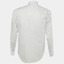 Pre Owned Dior Homme X Judy Blame White Logo Safety Pin Cotton Long Sleeve Shirt S