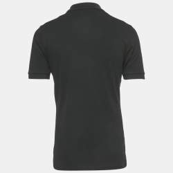 Pre Owned Dior Homme Black CD Embroidered Cotton Polo T-Shirt XXL