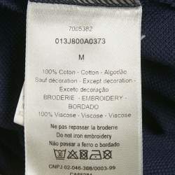 Pre Owned Dior Homme Blue CD Embroidered Pique Polo T-Shirt M