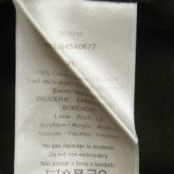 Pre Owned Dior Homme Black Logo Embroidered Jersey T-Shirt XL 