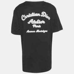 Pre Owned Dior Homme Black Logo Embroidered Jersey T-Shirt XL 