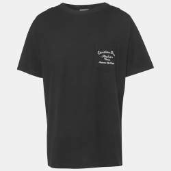 Pre Owned Dior Homme Black Logo Embroidered Jersey T-Shirt XL 