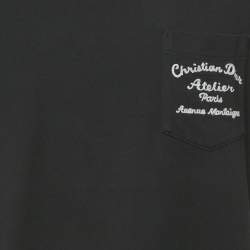 Pre Owned Dior Homme Black Logo Embroidered Jersey T-Shirt XL 
