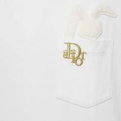 Pre Owned Dior Homme White Bunny Applique Jersey T-Shirt XL