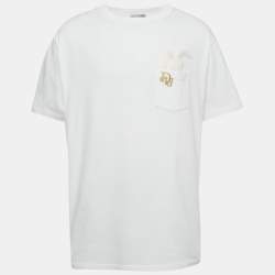 Pre Owned Dior Homme White Bunny Applique Jersey T-Shirt XL