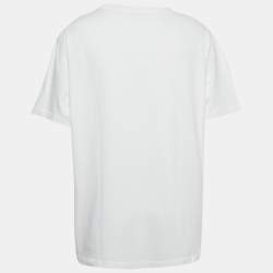 Pre Owned Dior Homme White Bunny Applique Jersey T-Shirt XL