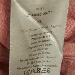 Pre Owned Dior Homme Pink Beatle Logo Print Jersey T-Shirt XL