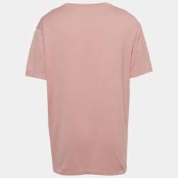Pre Owned Dior Homme Pink Beatle Logo Print Jersey T-Shirt XL