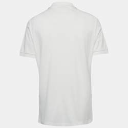 Pre Owned Dior Homme White CD Embroidered Pique Polo T-Shirt XL
