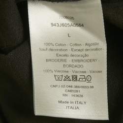 Pre Owned Dior Homme Black CD Embroidered Jersey T-Shirt L