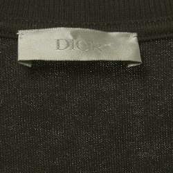 Pre Owned Dior Homme Black CD Embroidered Jersey T-Shirt L