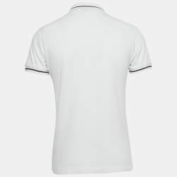 Pre Owned Dior Homme White Bee Embroidered Pique Polo T-Shirt M