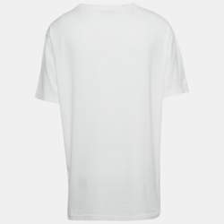 Pre Owned Dior Homme White Beatle Print Cotton T-Shirt XL