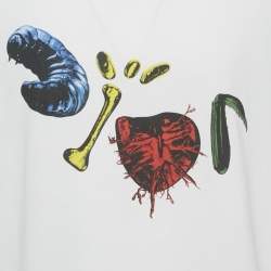 Pre Owned Dior Homme White Beatle Print Cotton T-Shirt XL