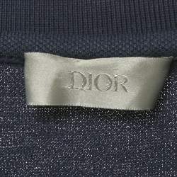 Pre Owned Dior Homme Blue Bee Embroidered Pique Polo T-Shirt M