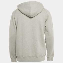 Pre Owned Dior Homme Grey Logo Applique Cotton Hooded Sweatshirt L