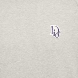 Pre Owned Dior Homme Grey Logo Applique Cotton Hooded Sweatshirt L