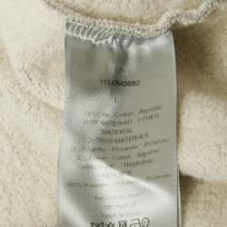 Pre Owned Dior Homme Grey Logo Applique Cotton Hooded Sweatshirt L