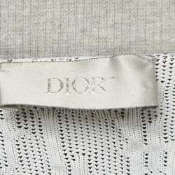 Pre Owned Dior Homme Grey Logo Applique Cotton Hooded Sweatshirt L