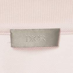 Pre Owned Dior Homme Pink CD Embroidered Pique Polo T-Shirt L