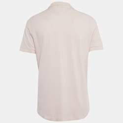 Pre Owned Dior Homme Pink CD Embroidered Pique Polo T-Shirt L
