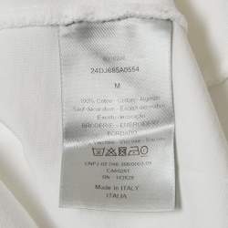 Pre Owned Dior Homme White Logo Embroidered Jersey T- Shirt M