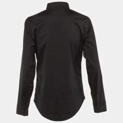 Pre Owned Dior Homme Black Cotton Logo Atelier Striped Detail Shirt M