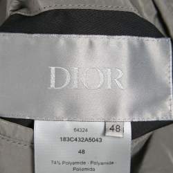 مملوكة مسبقًا Dior Homme Grey Synthetic Oblique Reversible Bomber Jacket Grey M