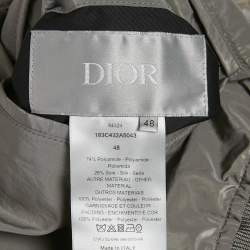 مملوكة مسبقًا Dior Homme Grey Synthetic Oblique Reversible Bomber Jacket Grey M