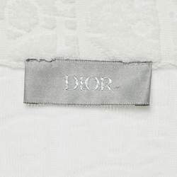 مملوكة مسبقًا Dior Homme White Oblique Monogram Jacquard Terry Polo T-Shirt XL