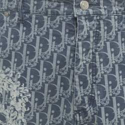 Pre Owned Dior x Denim Tear Blue Oblique Denim Carpenter Jeans M/Waist 32"