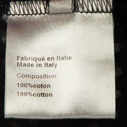 Pre Owned Dior Homme Black Metallic Dotted Cotton Tank T-Shirt L