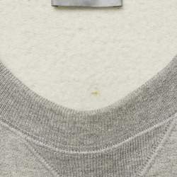 مملوكة مسبقًا Dior Homme Grey Cotton Logo Patch Sweater S