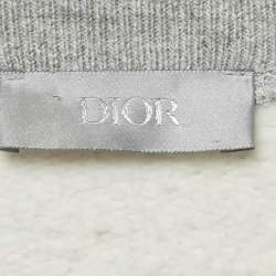 مملوكة مسبقًا Dior Homme Grey Cotton Logo Patch Sweater S