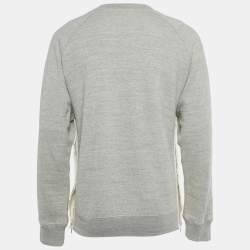 مملوكة مسبقًا Dior Homme Grey Cotton Logo Patch Sweater S